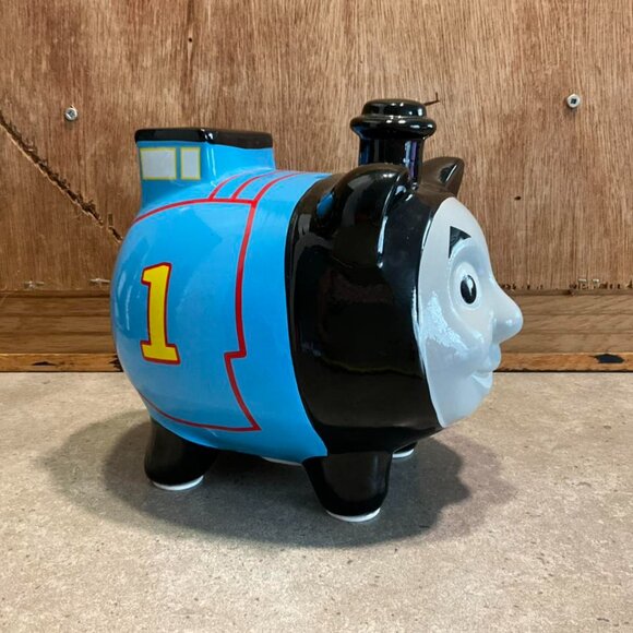 Thomas the Tank Engine 1 Blue Ceramic Piggy Bank, Raph Coin Bank - Picture 3 of 7